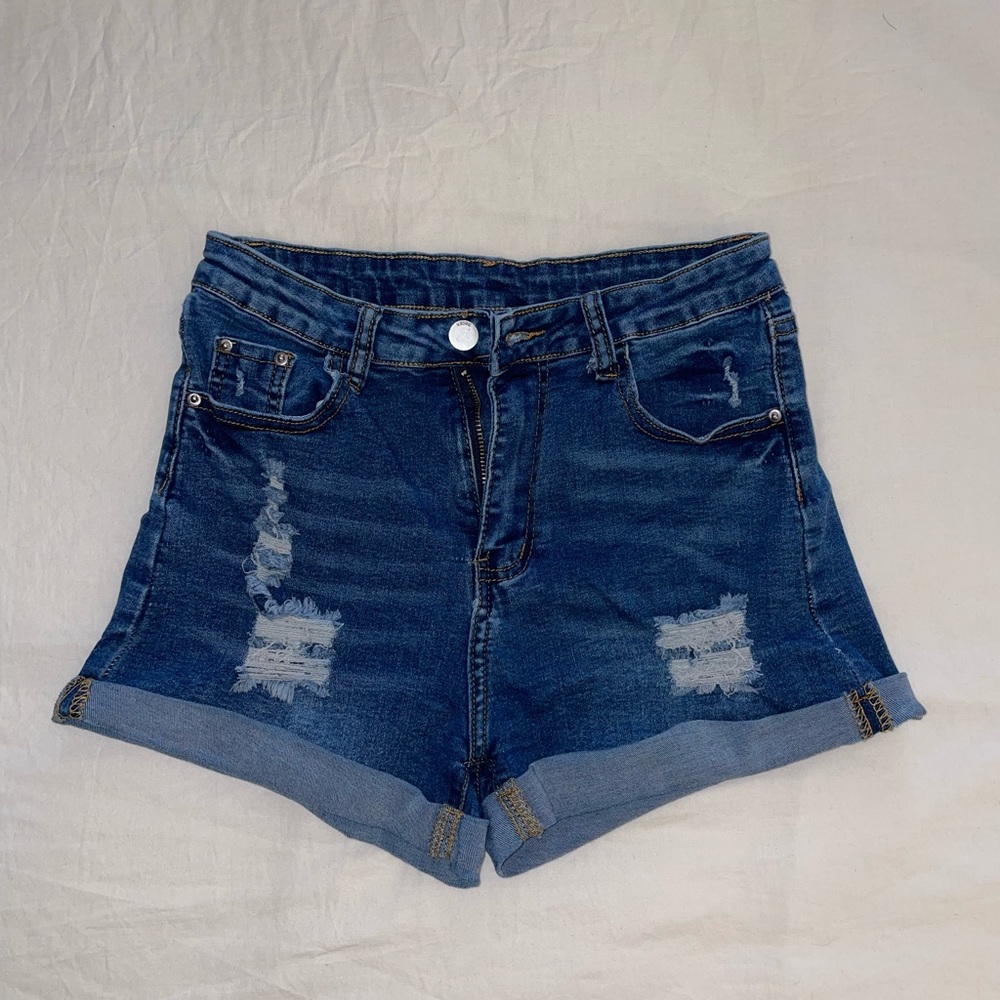 High Mid Rise Blue Jean Shorts Size Small 24
